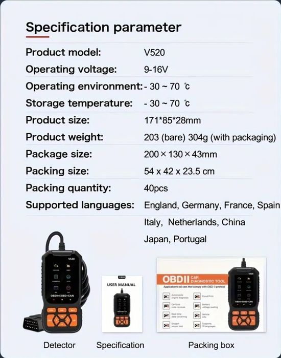 Tester diagnoza auto OBD II • EOBD • CAN