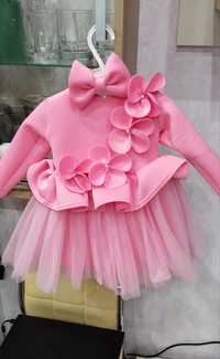 Детска розова  рокля