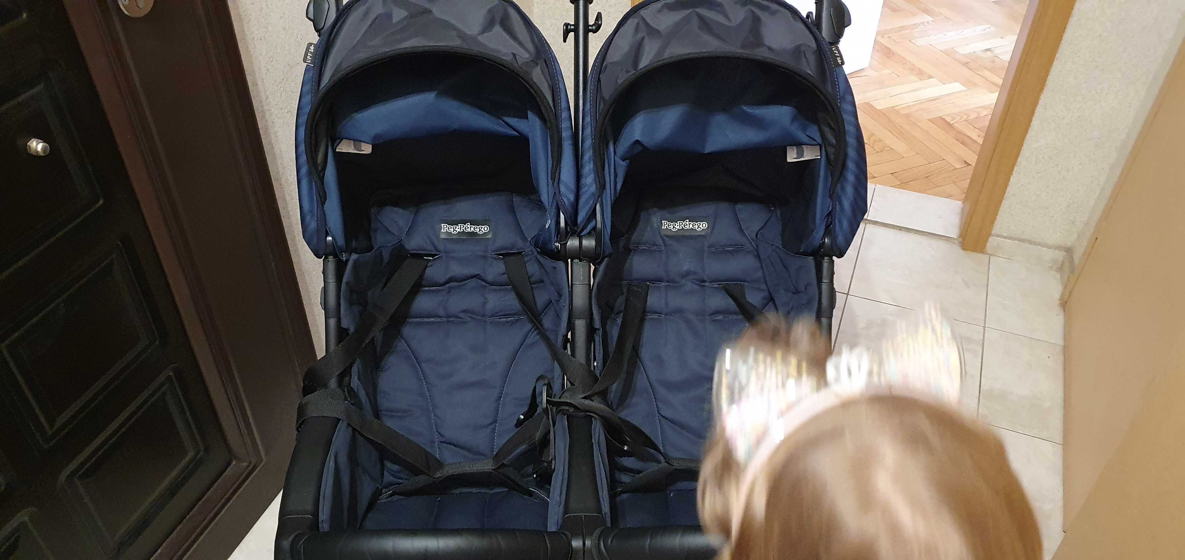 Двойна бебешка количка за близнаци  Peg Perego Aria Shopper Twin