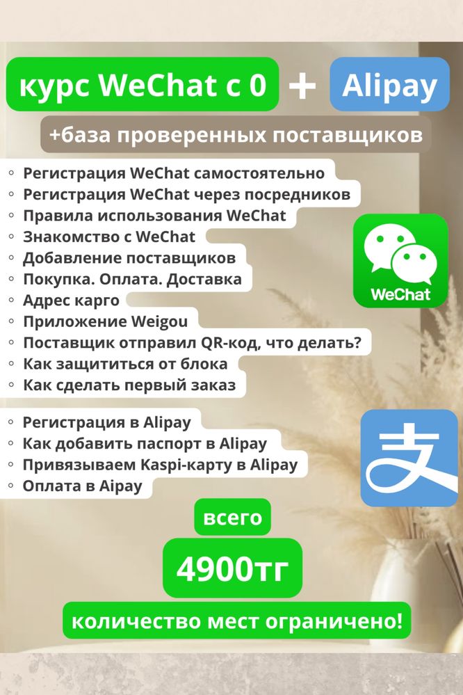 База поставщиков wechat, обучение wechat + alipay