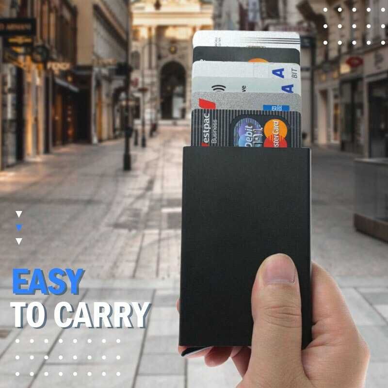 Алуминиев портфейл държач за кредитни карти документи пари RFID защита