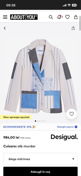 Sacou bej marimea L