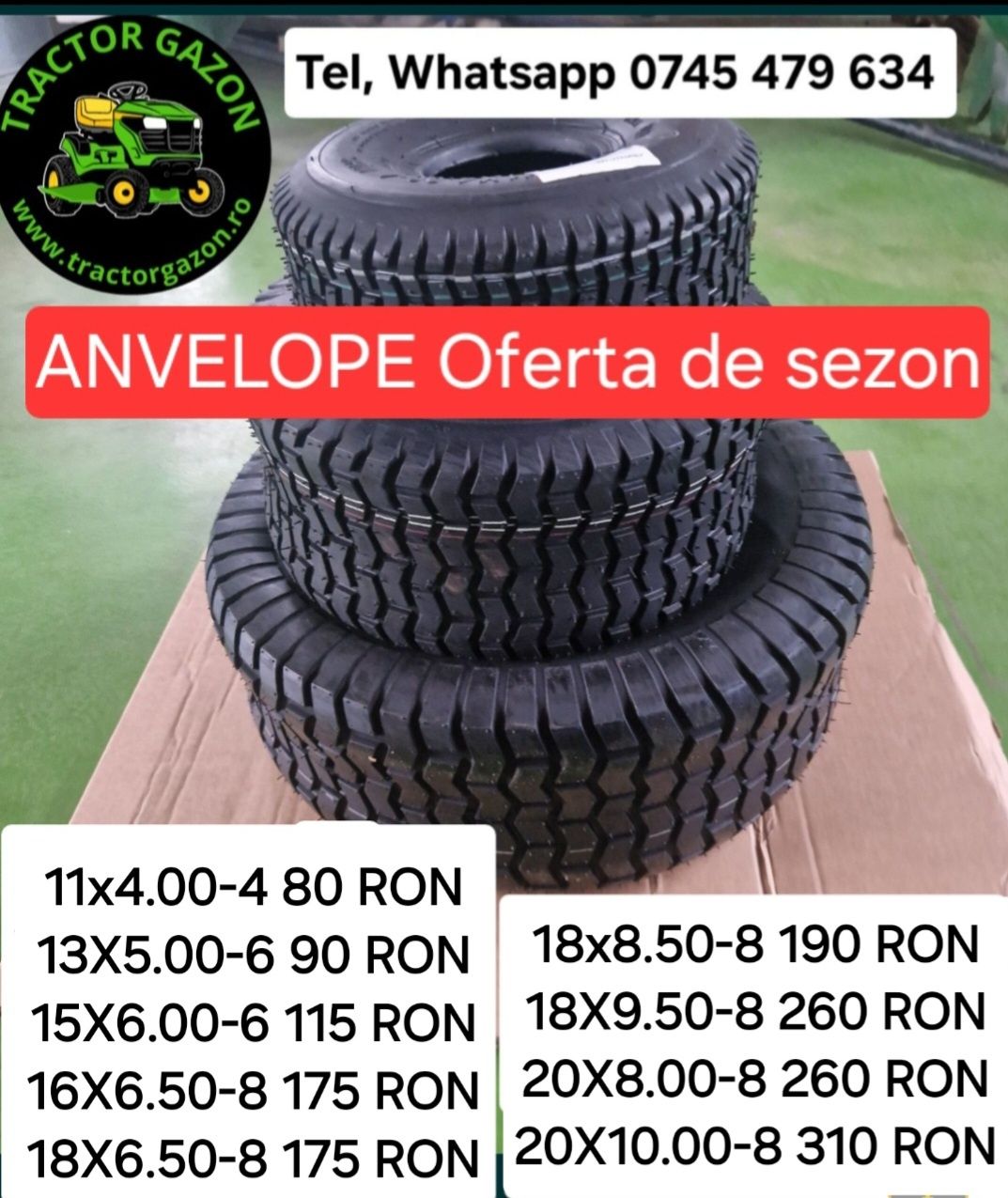 Anvelope Tractoras Gazon 18x6.50-8 18x8.50-8 18x9.50-8 20x8.00-8