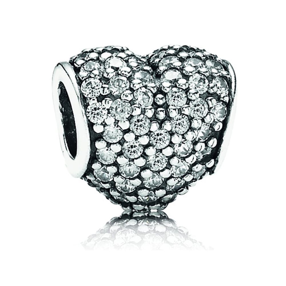 Pandora charm original inimă pave