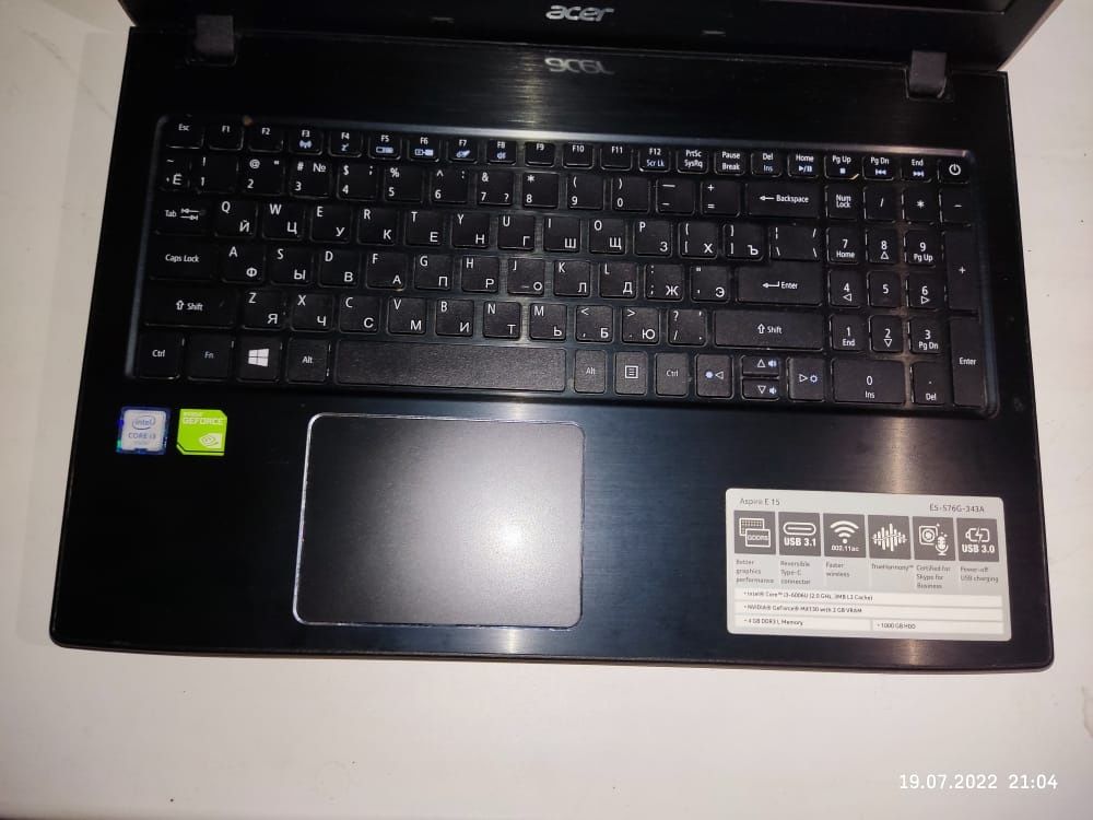 Ноутбук  Acer Aspire E-15 E5-576G-343A