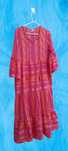 Rochie lunga maxi fuchsia cu detalii aurii Sumitra