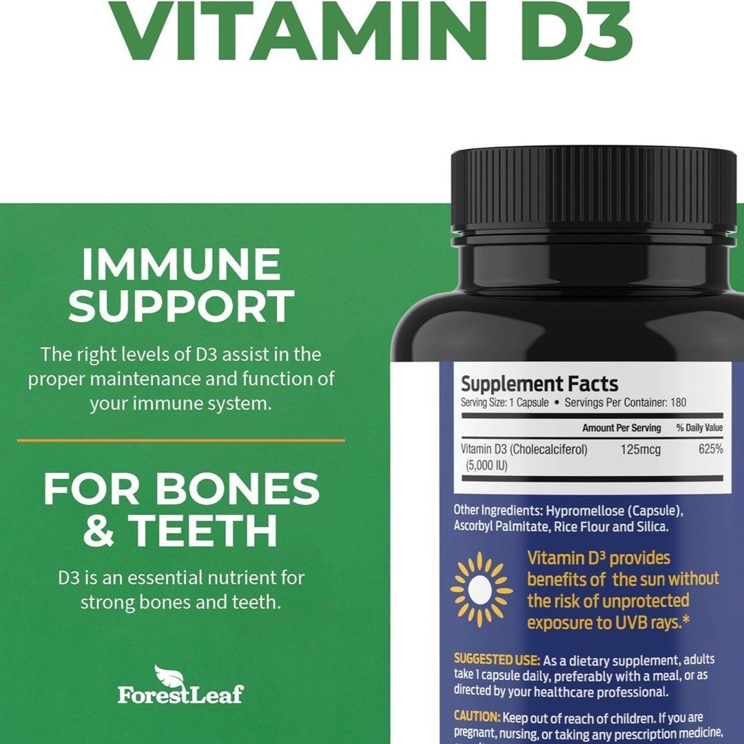 ForestLeaf Витамин D3 5000 МЕ — здоровье костей и поддержка иммунитета