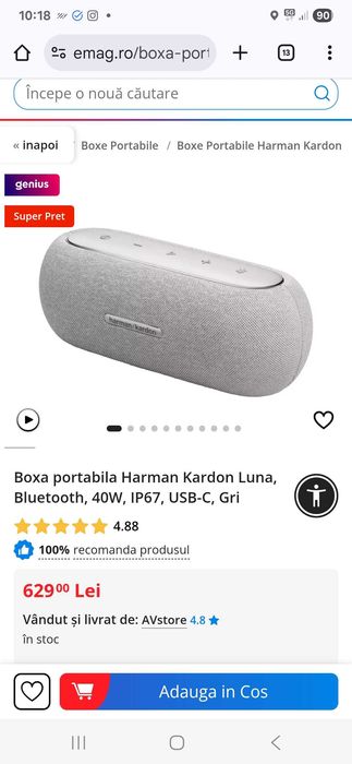 Vand Boxa harman kardon luna la cutie