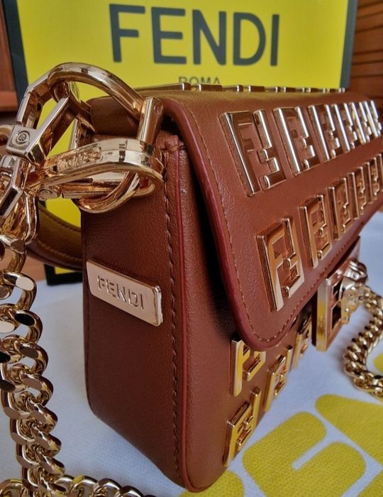 Genti mini Fendi,piele naturala, Italia,saculet,certificat, card, fact