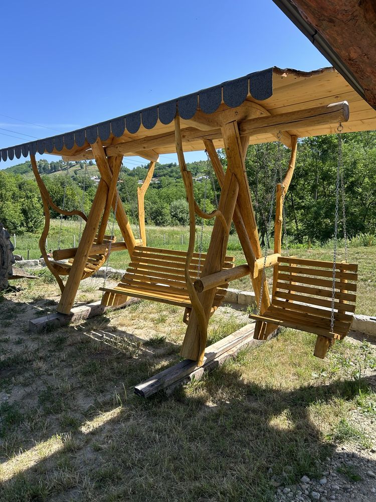 Leagane  gradina rustice din lemn brad