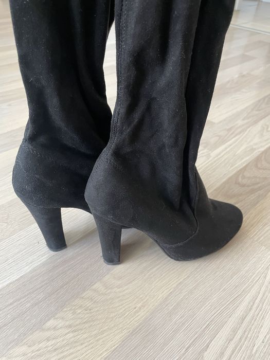 Чизми на ток от еко велур