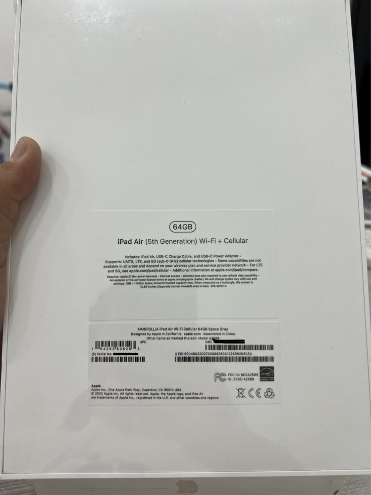 iPad Air 5 M1 64gb Wifi+Cellular 2022