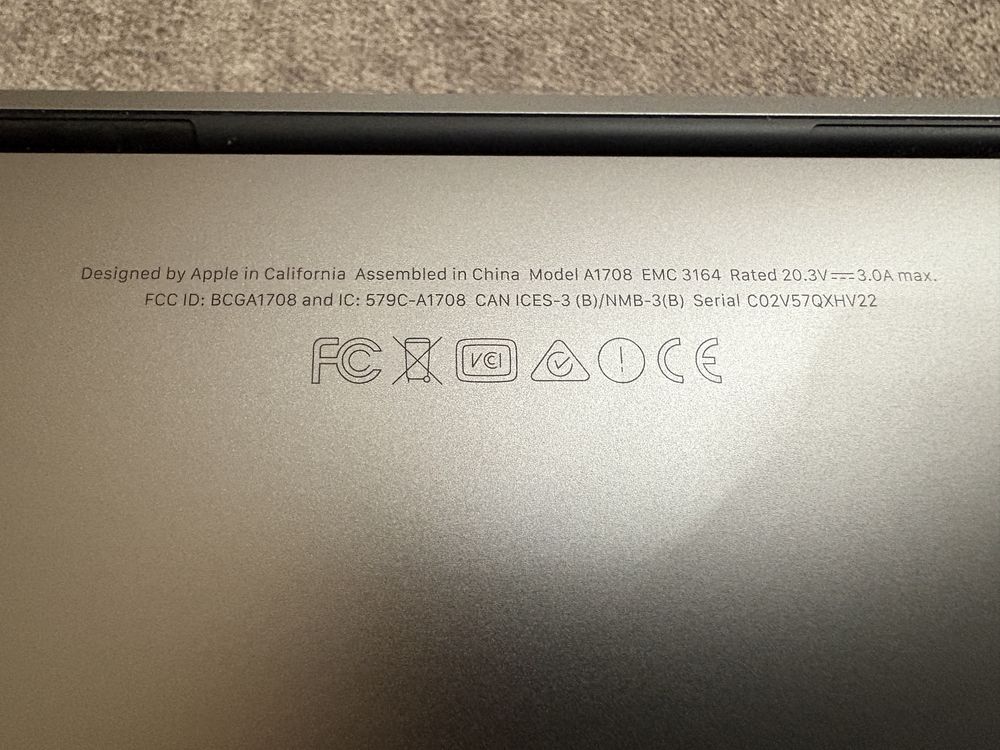 Macbook Pro A1708 128gb