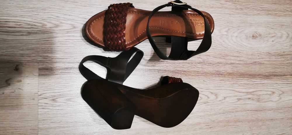 Sandale piele, cu platformă