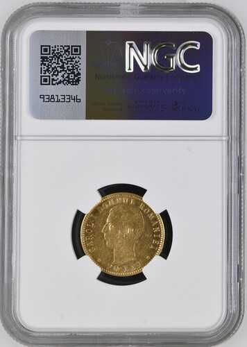 Moneda AUR 20 lei 1906 Romania, gradat NGC - AU58 , RAR, tiraj f. mic
