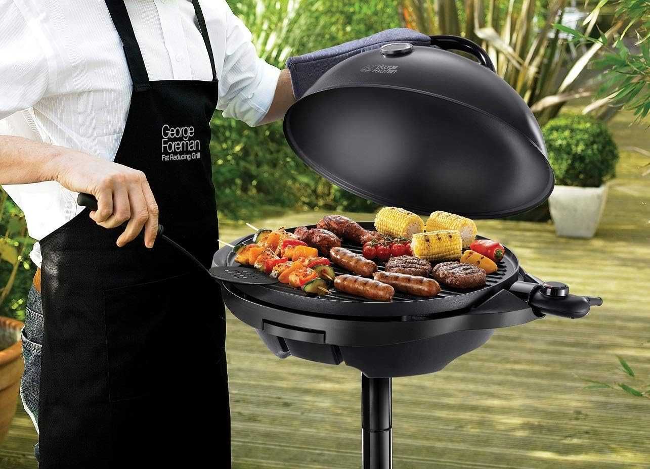 George Foreman Електрическо Барбекю, Скара 2в1, 2400W, Стойка