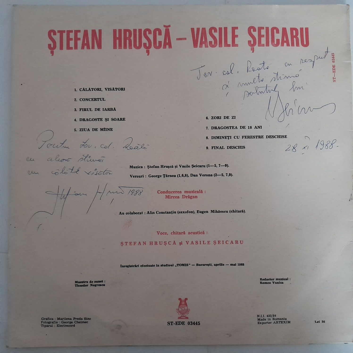 Șeicaru+Hruscă vinil cu autograf