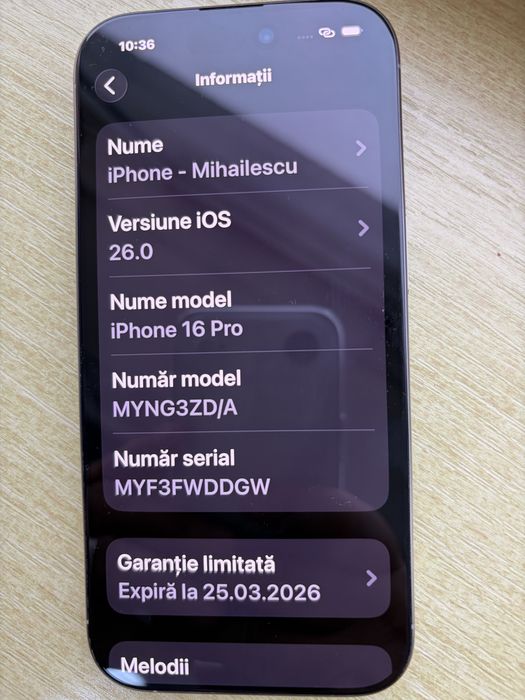 Ipfone 16 pro titan garantie