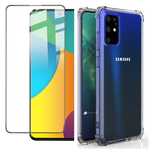 Husa Bumper Silicon Anti Soc si Folie Sticla Samsung A51/A71/A52/A72