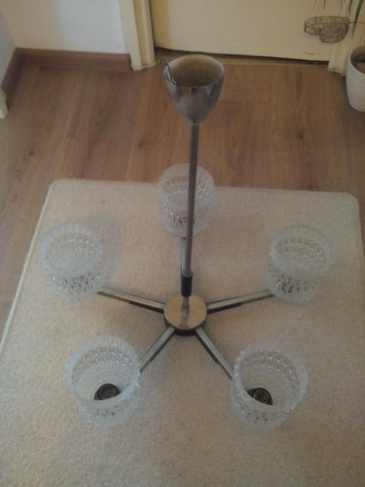 Lustra/ lampa cu abajur de sticla