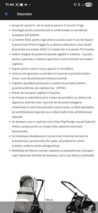 Vand Carucior 3 in 1 Peg Perego Book Plus 51S Titania Luxe, Luxe Pure,