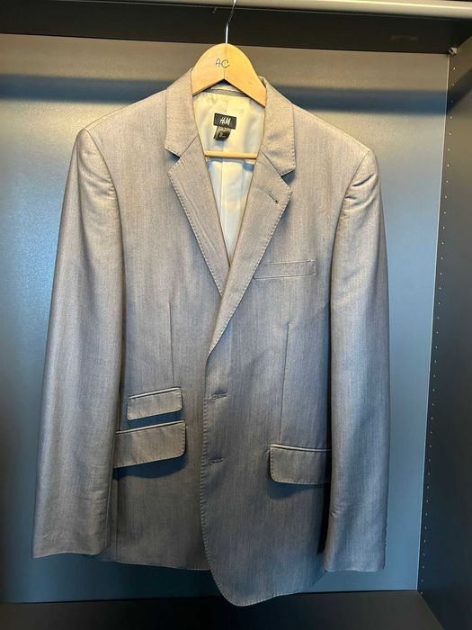 Sacou Barbati/Barbatesc, H&M, Marimea 50, Argintiu/Gri deschis
