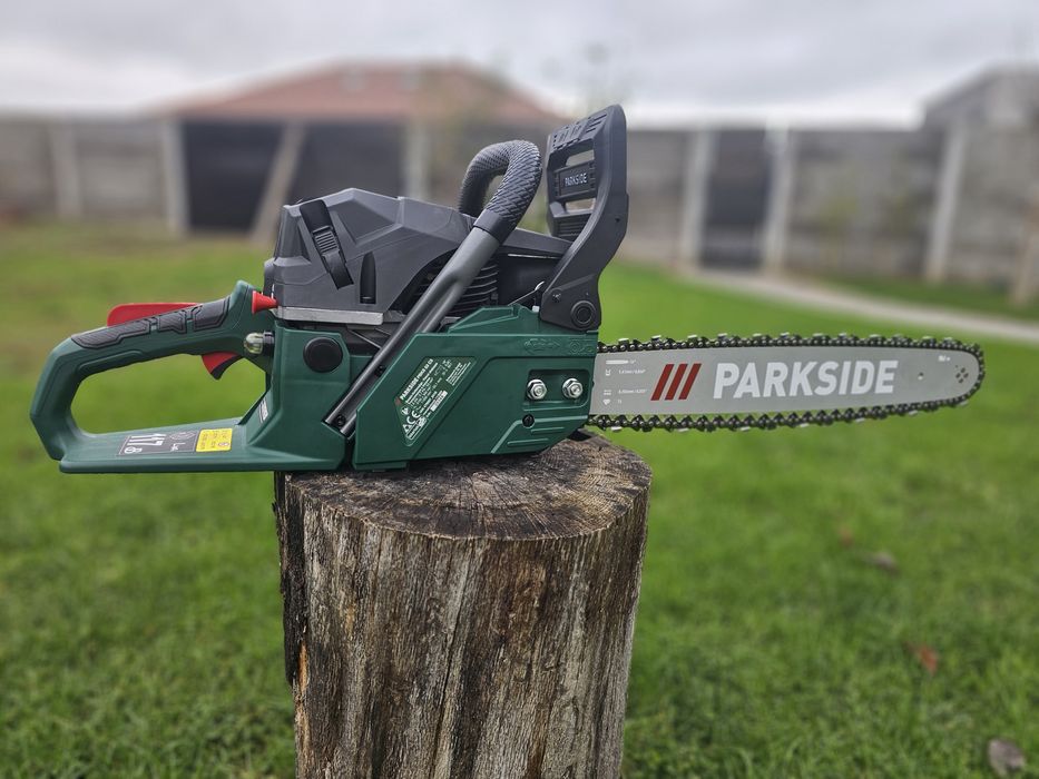 Drujba pe benzina Parkside lamă 44cm noua 3 ani garantie