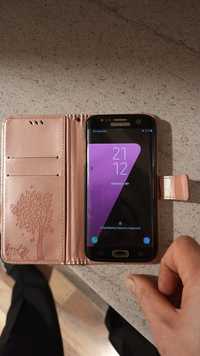 Samsung Galaxy S7 Edge Gold cu husa Pink și folie de sticla