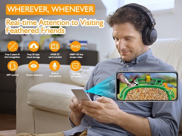 SMART интелигентна хранилка за птици lollyes с камера за наблюдение
