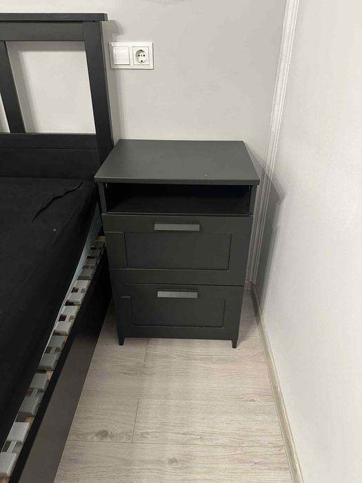 Pat 180x200 cu noptiere si banca fara saltea