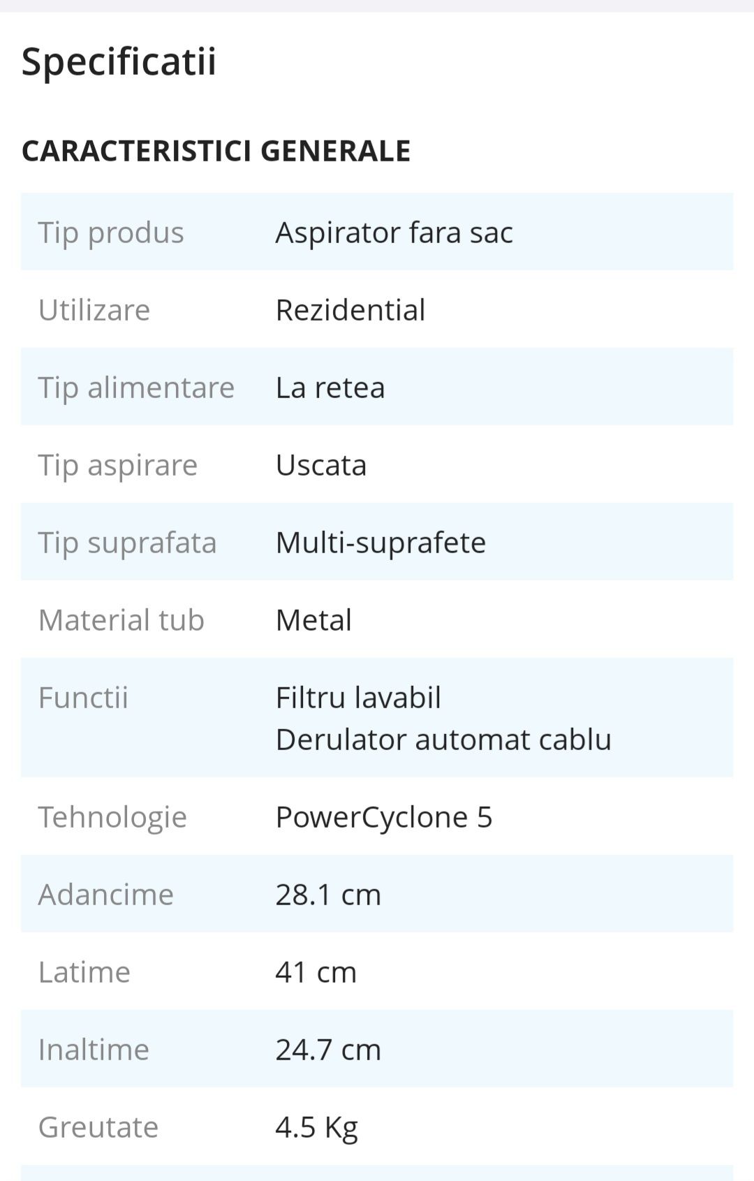 Aspirator fara sac Philips PowerPro Compact, PowerCycon 5,900W