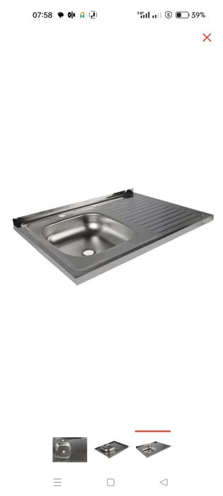 Новая кухонная мойка накладная из нержавеющей стали, размеры 60*80*13