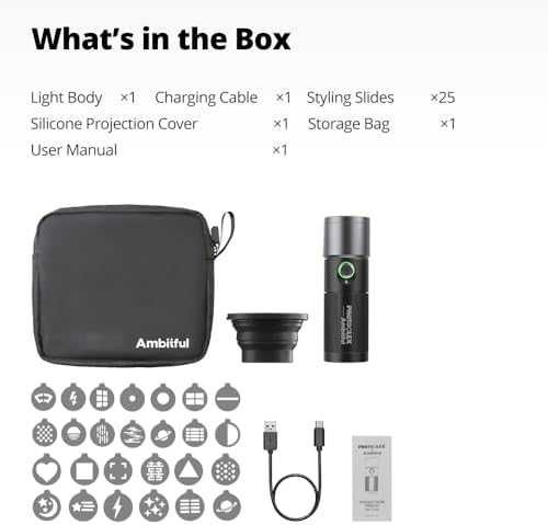 Нов LED Фото Фенер Ambitful 4 Цвята + Гобо Ефекти и Батерия 8400mAh