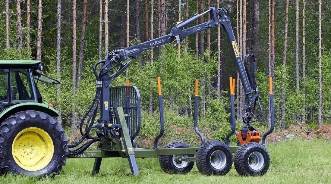 Remorca forestiera cu brat de incarcare FARMA mod.CT 6,3-9 Mecomag