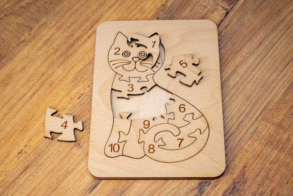 Образователни дървени пъзели с числа (различни видове)