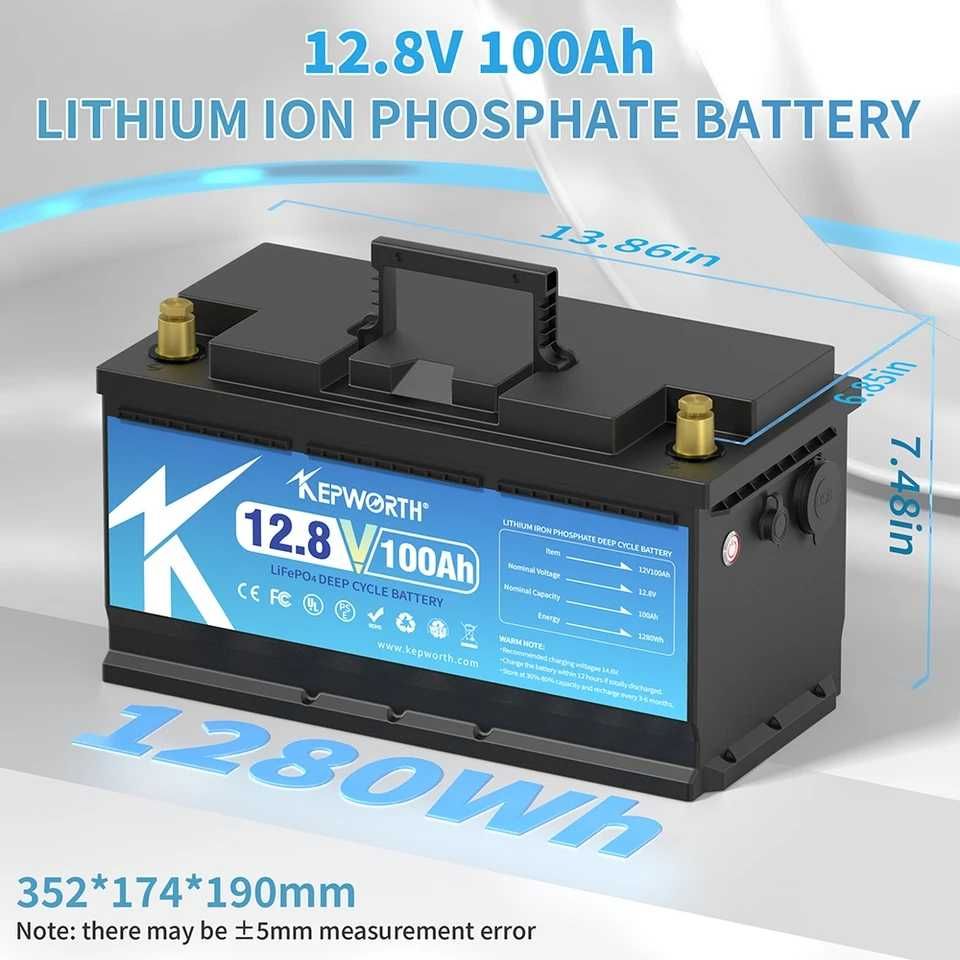 Baterie LiFePo4 Kepworth 12v 100Ah Acumulator