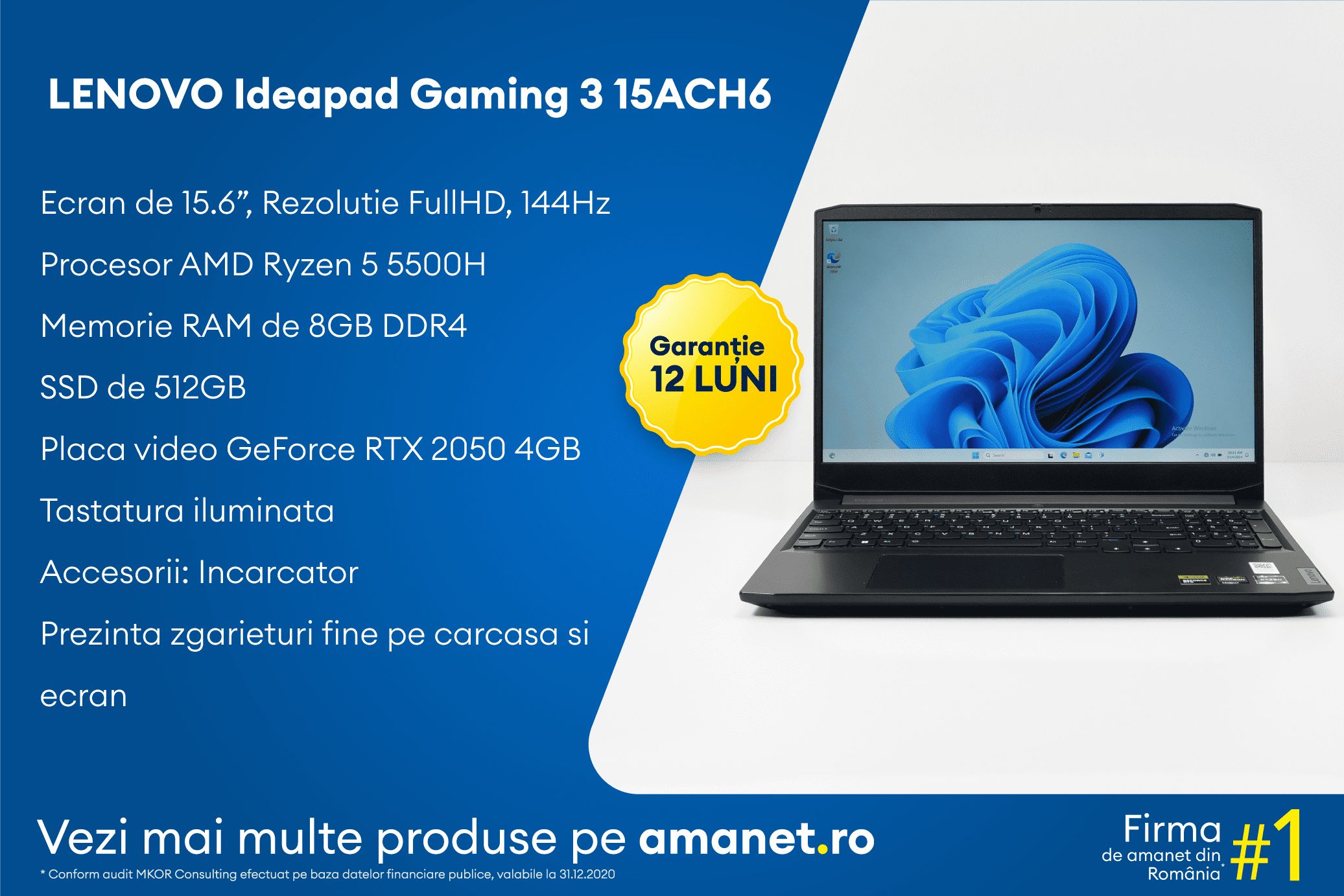 Laptop Lenovo Ideapad Gaming 3 15ACH6 - BSG Amanet & Exchange