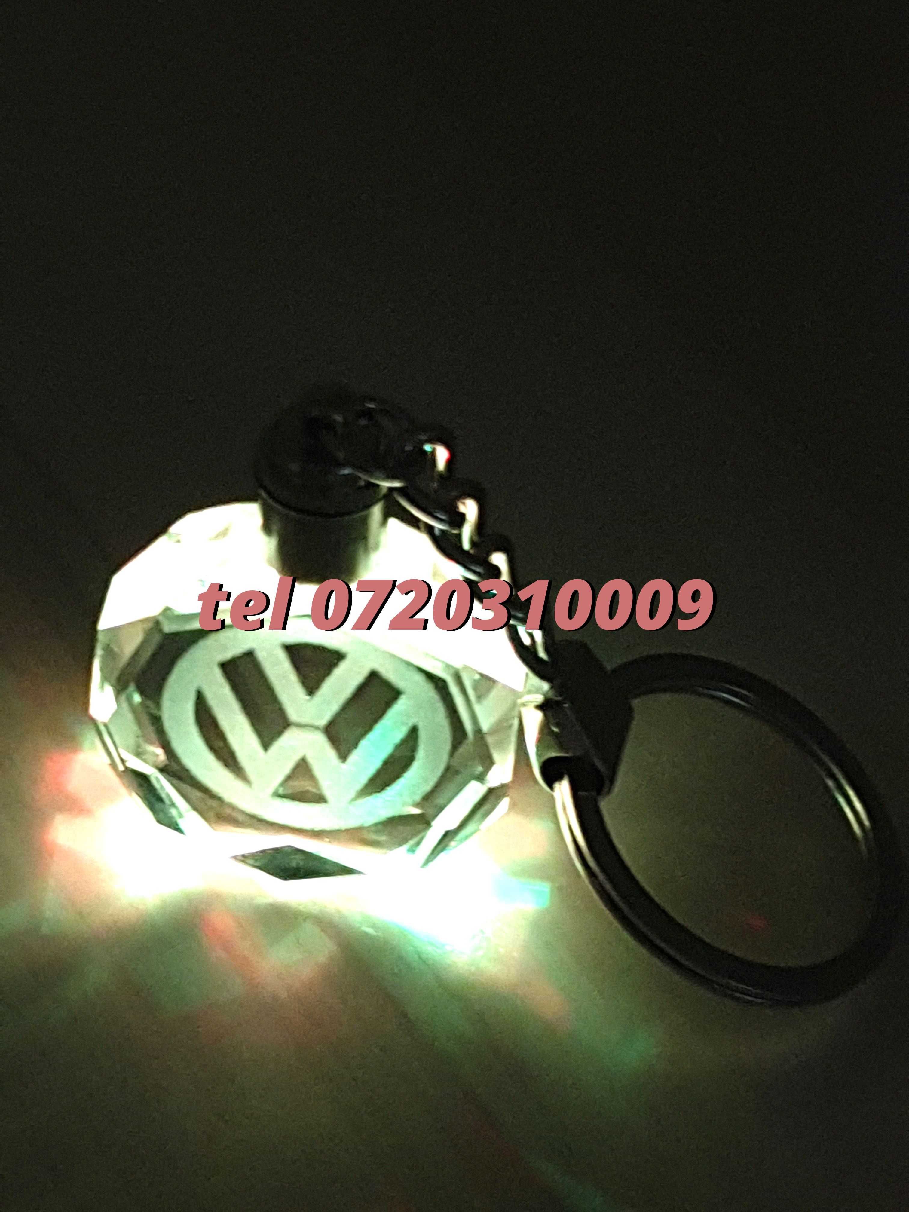 Promotie Breloc Cristal Led 6 Culori Volkswagen Sau Alte Auto