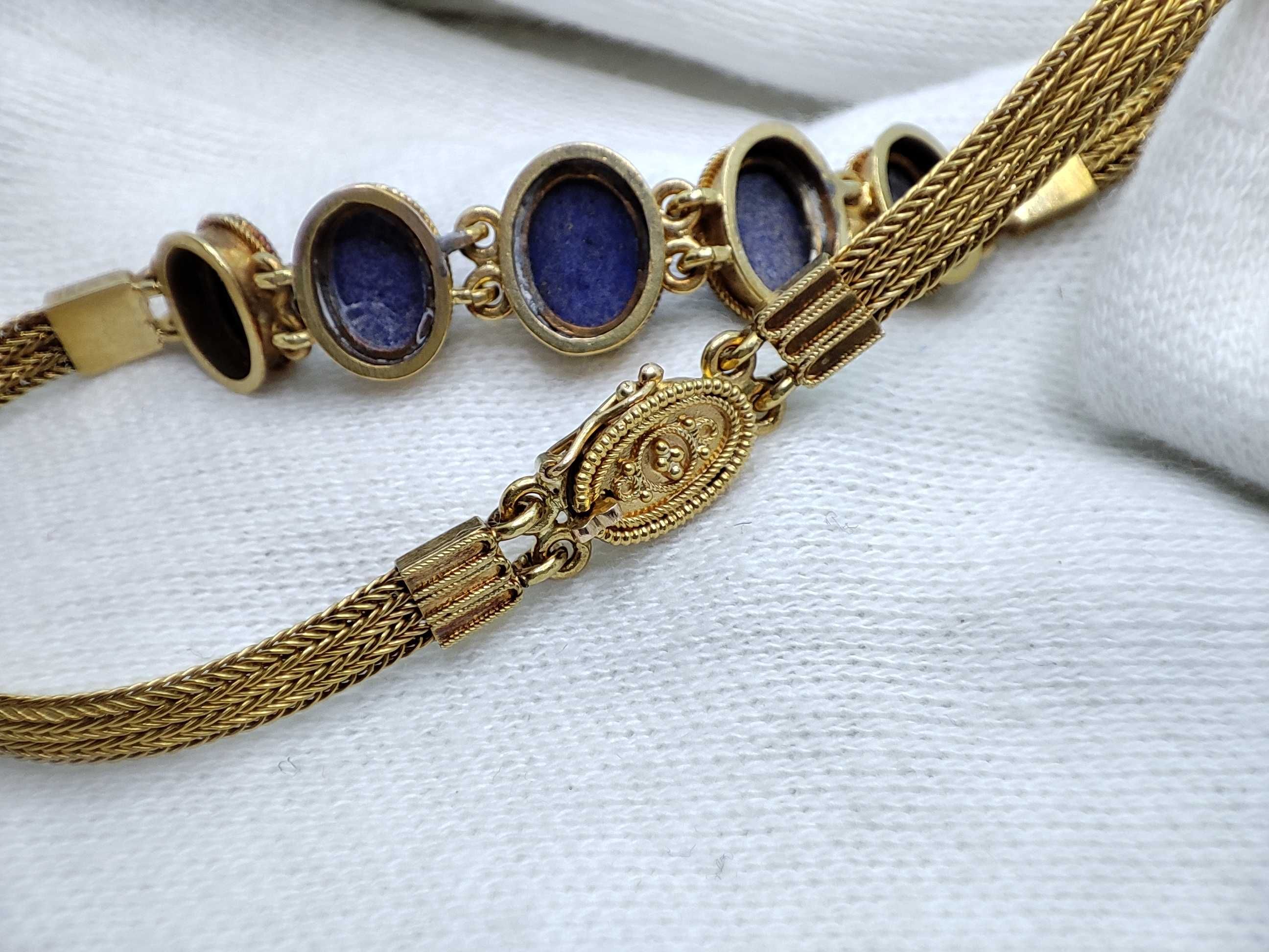 Bratara Regala Aur 18K Cu Lapis Lazuli Unicat