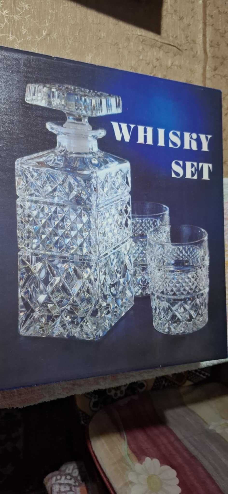 Set 6 Pahare Whisky cu Decantor Cristal Bohemia