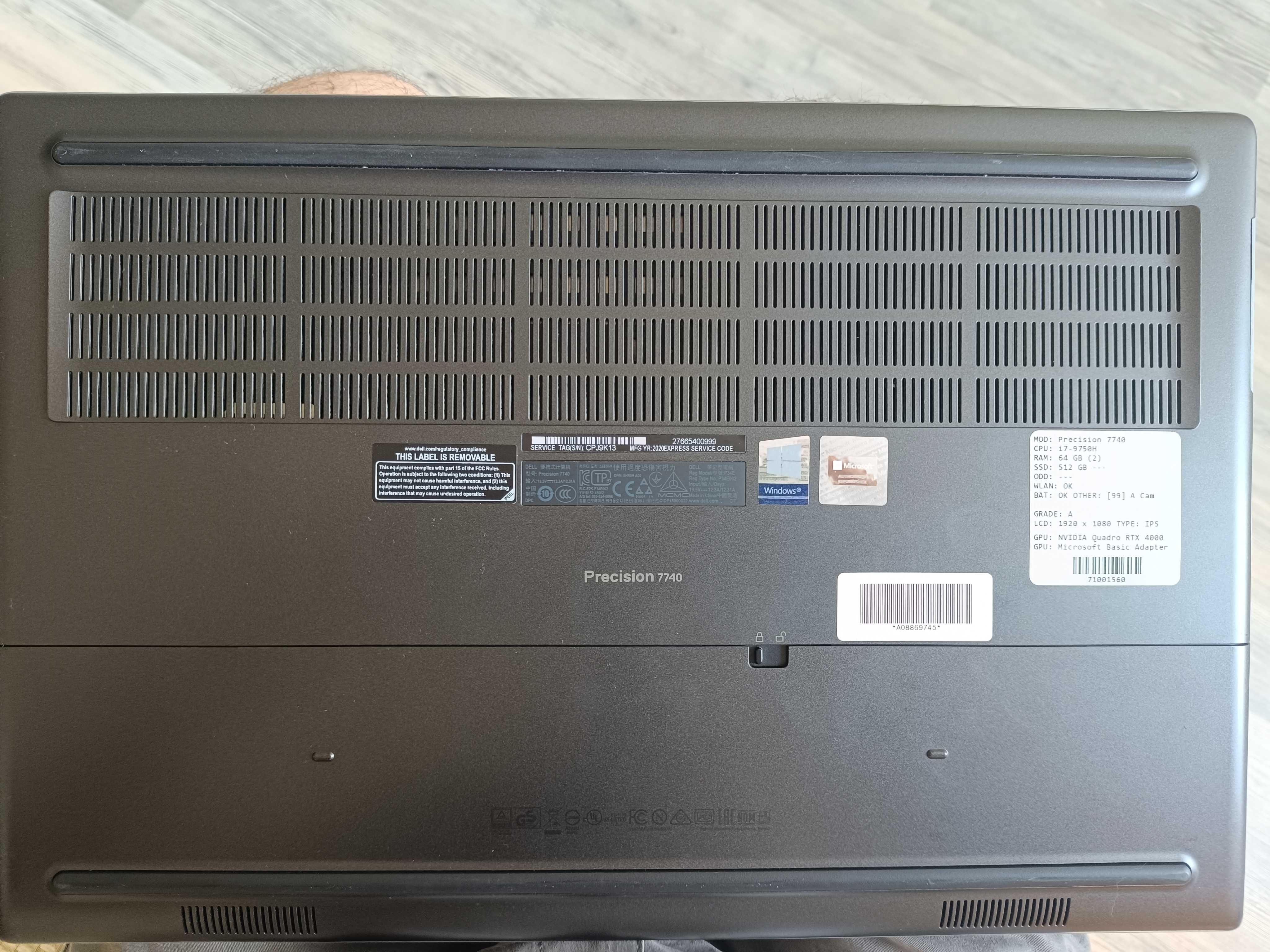 Лаптоп мобилна работна станция Dell Precision 7740