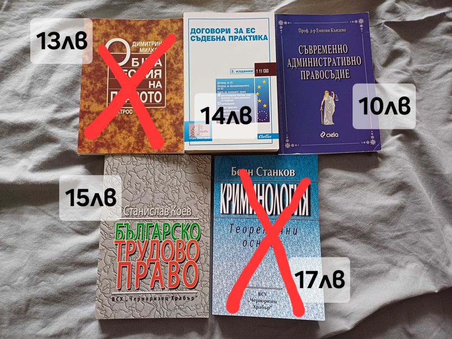 Учебници по право Трудово право и др.