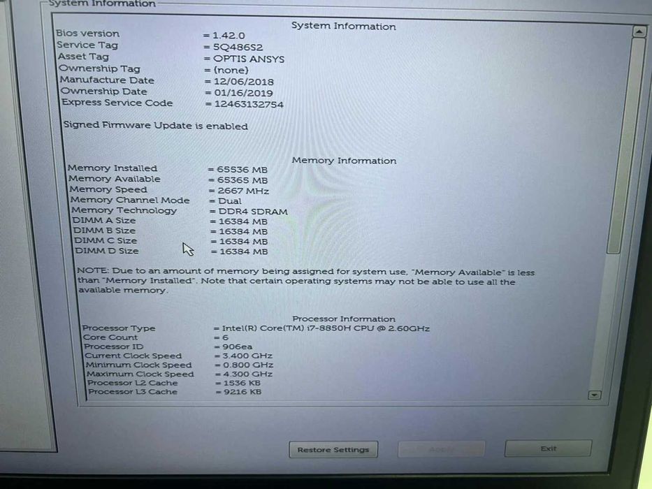 Laptop/Workstation Dell Precision 7730 i7 64GB RAM QUADRO P5200 16gb