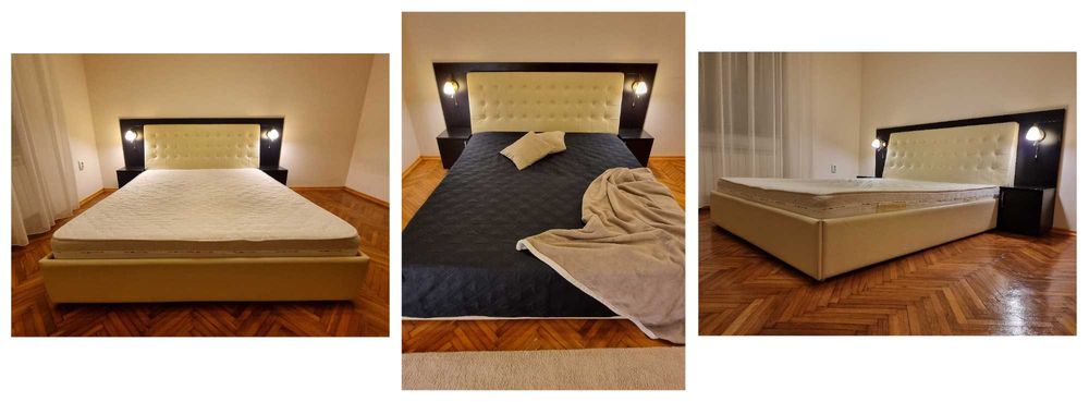 Pat matrimonial dormitor, pat dublu 160x200 cu noptiere