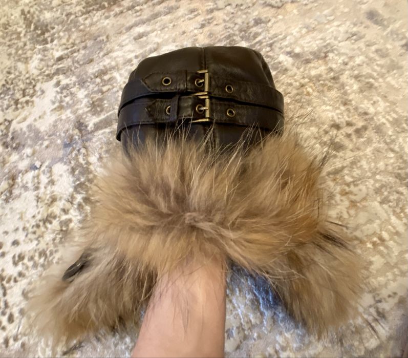 Caciula din piele si blana naturala