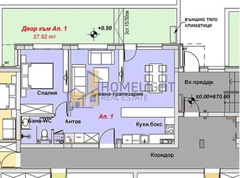 Двустаен апартамент в кв. Бояна