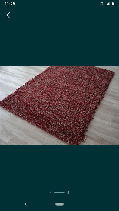 Covor shaggy bordo lana gros