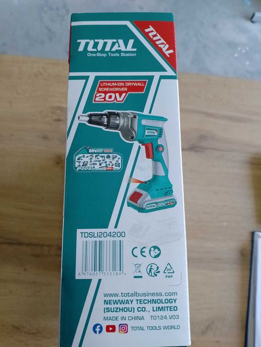Акумулаторен винтоверт за гипсокартон TOTAL,BL,20V,1*2Ah