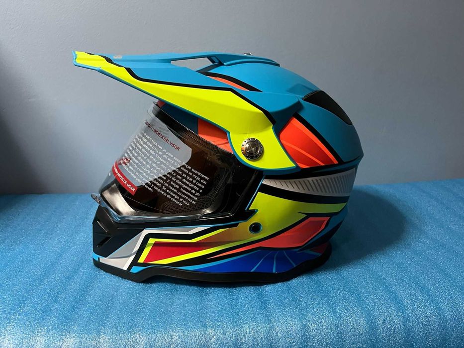 Casca Moto Enduro Cross ATV Cu Geam M  Cagula Cadou