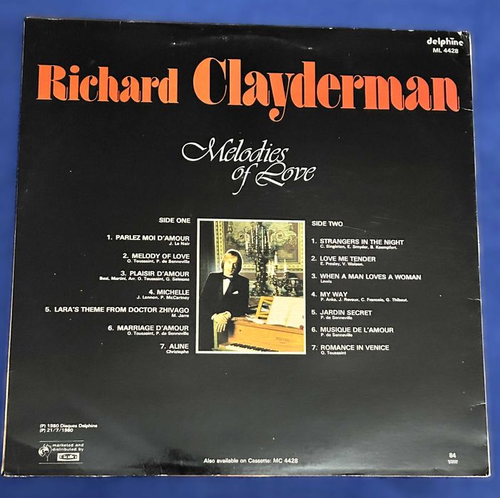 vinil "Melodies of Love" al lui Richard Clayderman